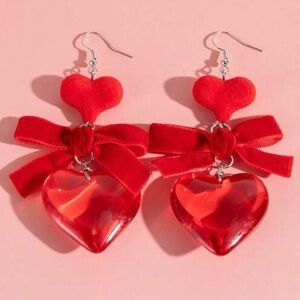 Red Velvet Heart Earrings
